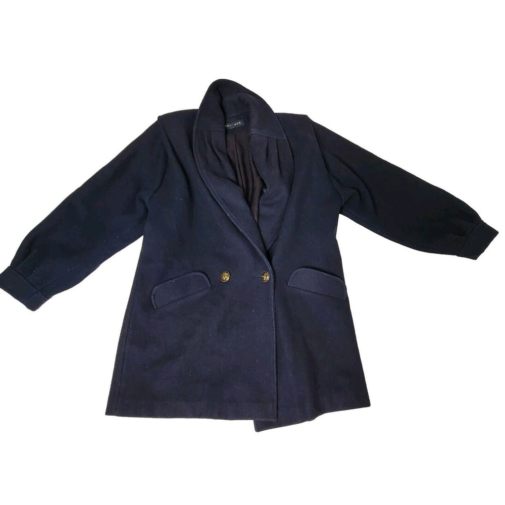 Donny Brook Coat Jacket Womens Wool Dark Blue Long Winter Size 12 Top Snow Cold